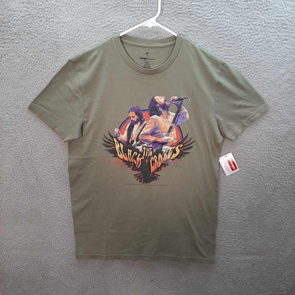 The Black Crowes Shirt Adult Small Green 90s Rock Music Graphic Tee Wrangler NEW